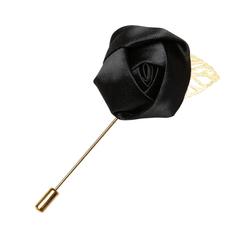 Barry Wang Wedding Brooch Men's Suit Novelty Black Solid Lapel Pin sold by Barrywang