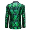 Barry.Wang Men's Suit Green Blue Flower Shawl Collar Suit Jacket sold by Barrywang