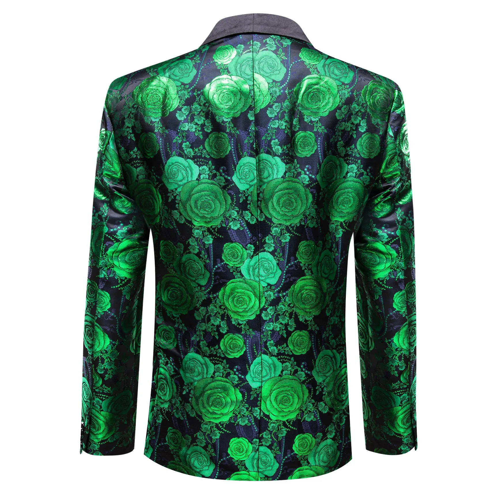 Barry. Wang Men's Suit Green Blue Flower Shawl Collar Suit Jacket sold by Barrywang product image thumbnail 5