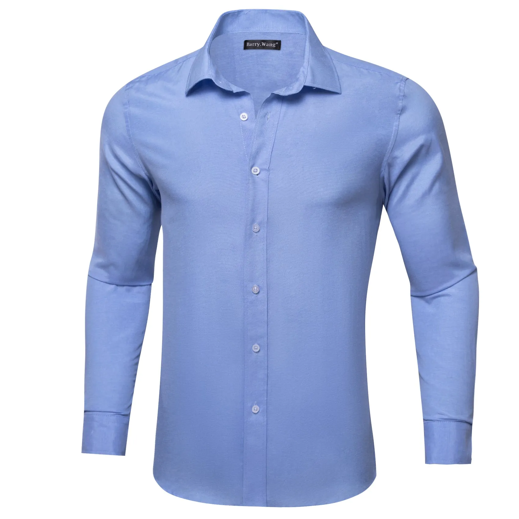 Barry.wang Cornflowerblue Solid Men's Shirt sold by Barrywang product image thumbnail 2