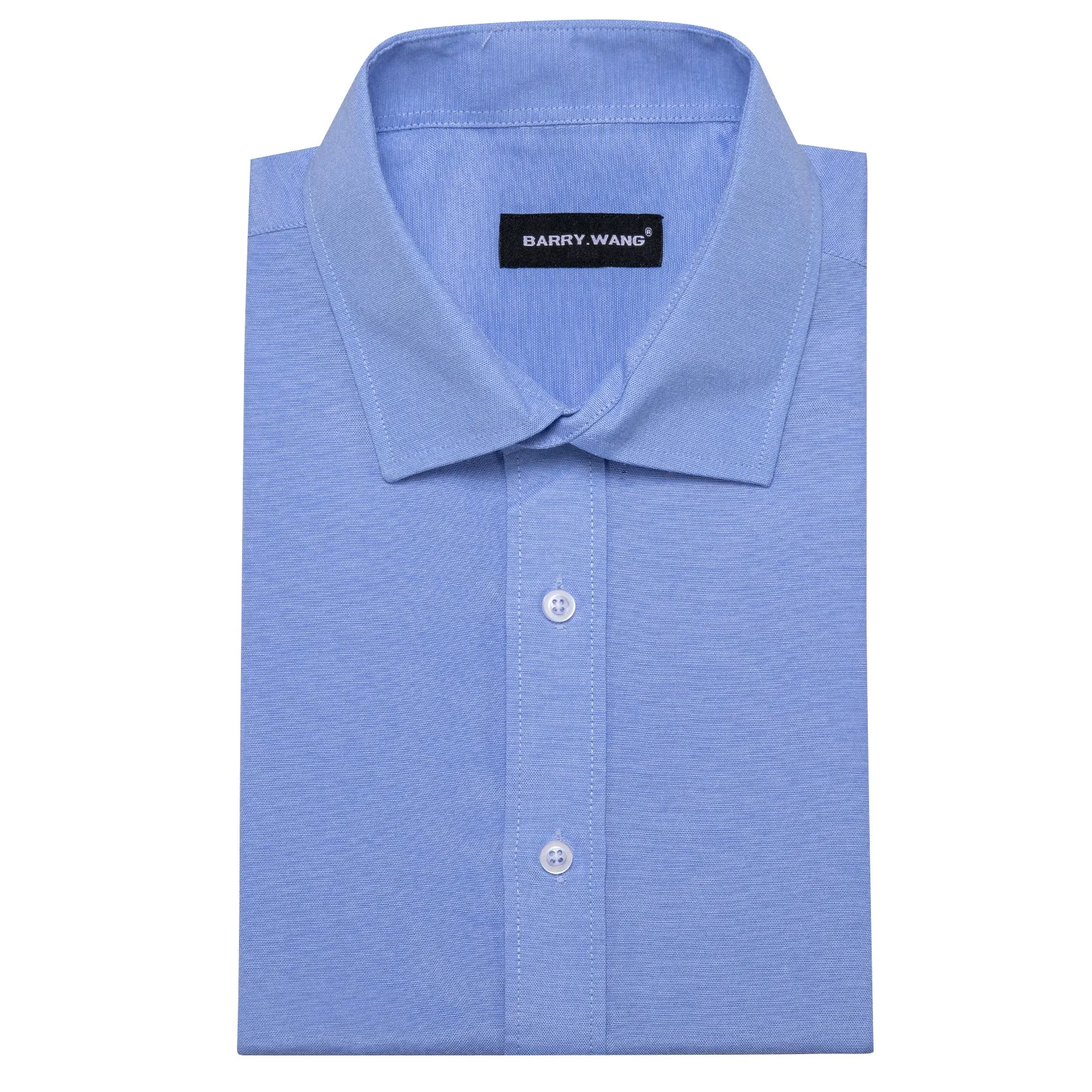 Barry.wang Cornflowerblue Solid Men's Shirt sold by Barrywang product image thumbnail 4