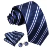 Barry. Wang Blue Striped Tie with White Stripes Men's Business Set sold by Barrywang