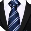 Barry. Wang Blue Striped Tie with White Stripes Men's Business Set sold by Barrywang