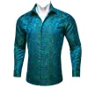 Barry Wang Blue Green Paisley Silk Men's Casual Dress Shirt sold by Barrywang