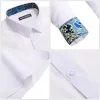 Barry.wang Formal White Blue Splicing Men's Business Shirt sold by Barrywang