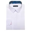 Barry.wang Formal White Blue Splicing Men's Business Shirt sold by Barrywang