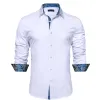 Barry.wang Formal White Blue Splicing Men's Business Shirt sold by Barrywang