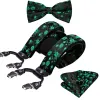 Green Black Flower Y Back Adjustable Bow Tie Suspenders Set sold by Barrywang