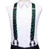 Green Black Flower Y Back Adjustable Bow Tie Suspenders Set sold by Barrywang