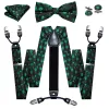 Green Black Flower Y Back Adjustable Bow Tie Suspenders Set sold by Barrywang