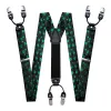 Green Black Flower Y Back Adjustable Bow Tie Suspenders Set sold by Barrywang