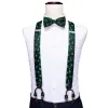 Green Black Flower Y Back Adjustable Bow Tie Suspenders Set sold by Barrywang