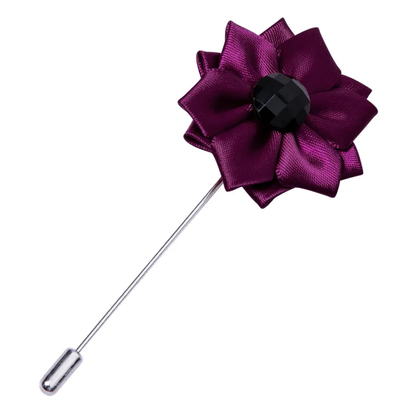 Barry Wang Wedding Brooch Men's Suit Novelty Red Floral Lapel Pin sold by Barrywang