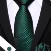 Barry. Wang Plaid Tie Green Black Checkered Necktie and Cufflink Set sold by Barrywang