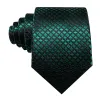 Barry. Wang Plaid Tie Green Black Checkered Necktie and Cufflink Set sold by Barrywang