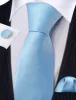 Barry. Wang Light Cornflower Blue Tie Solid Necktie Hanky Cufflinks Set sold by Barrywang