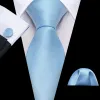 Barry. Wang Light Cornflower Blue Tie Solid Necktie Hanky Cufflinks Set sold by Barrywang