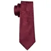 Barry Wang Solid Necktie Burgundy Paisley Silk Tie Hanky Cufflinks Set sold by Barrywang