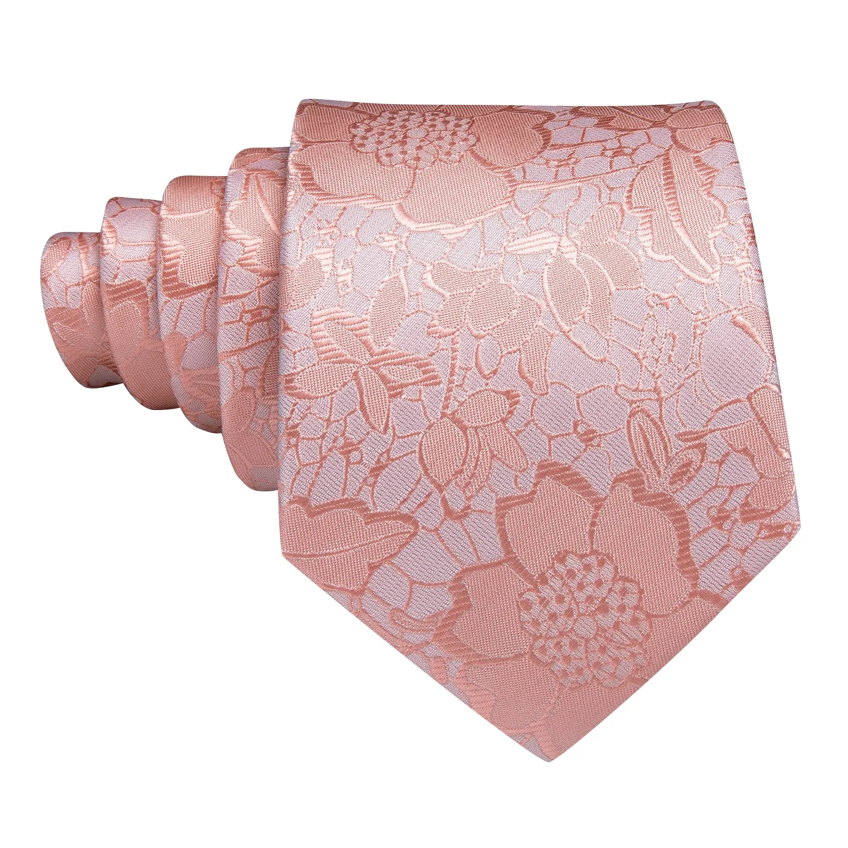 Barry. Wang Baby Pink Floral Silk Necktie Handkerchief Cufflinks Set sold by Barrywang product image thumbnail 4