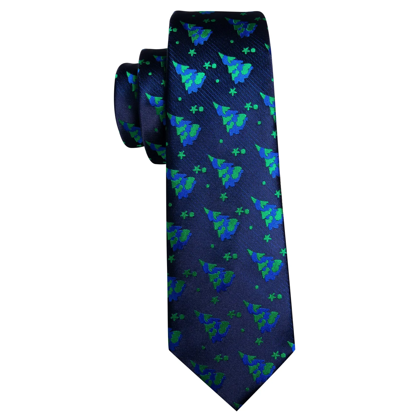 Barry. Wang Tie Blue Green Christmas Tree Men's Necktie Set sold by Barrywang product image thumbnail 4