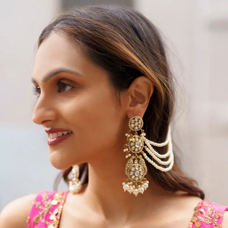 Janya Pearly Drop Earrings sold by Blossom Box Jewelry