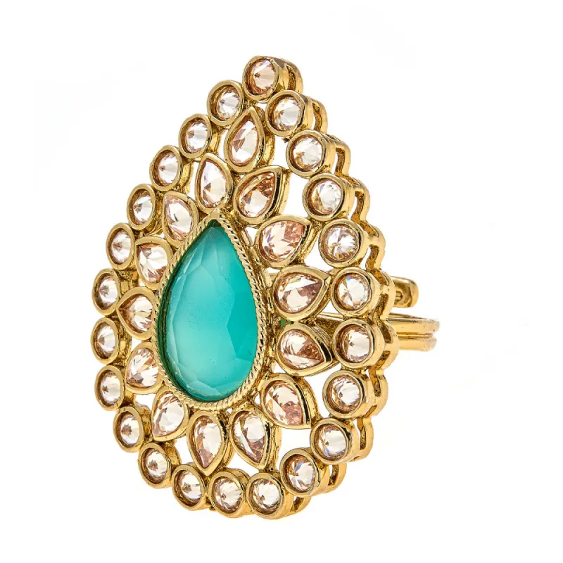 Abha Ring in Teal sold by Blossom Box Jewelry