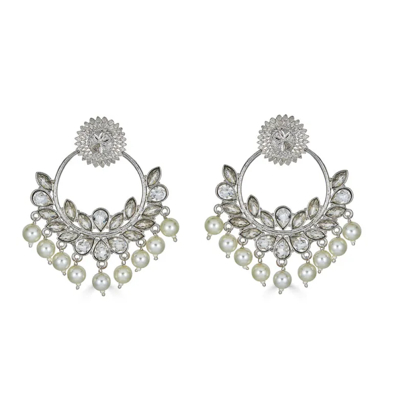 AMAYA FLORAL DROP EARRINGS IN SILVER sold by Blossom Box Jewelry