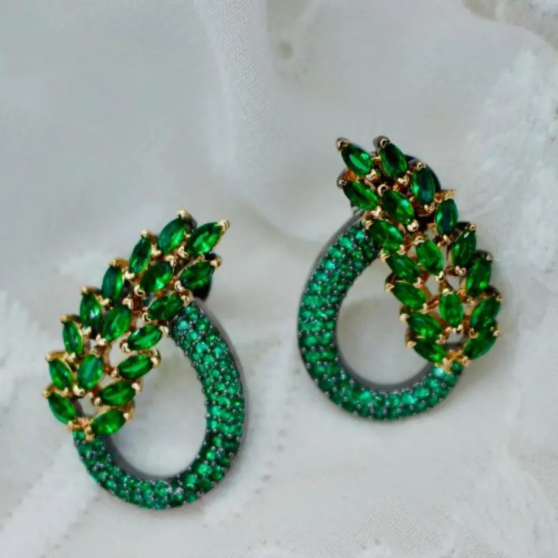 Amira Emerald Earrings sold by Blossom Box Jewelry
