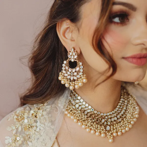 Nitara Necklace Set in Pearl sold by Blossom Box Jewelry