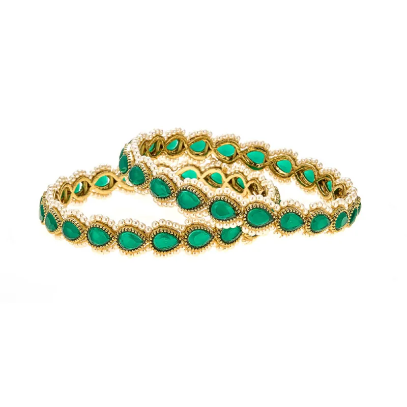 Anay Bracelet Set in Emerald sold by Blossom Box Jewelry