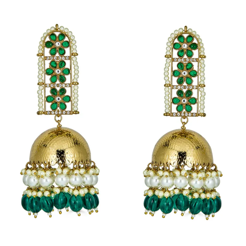 Laila Drop Earrings in Emerald sold by Blossom Box Jewelry