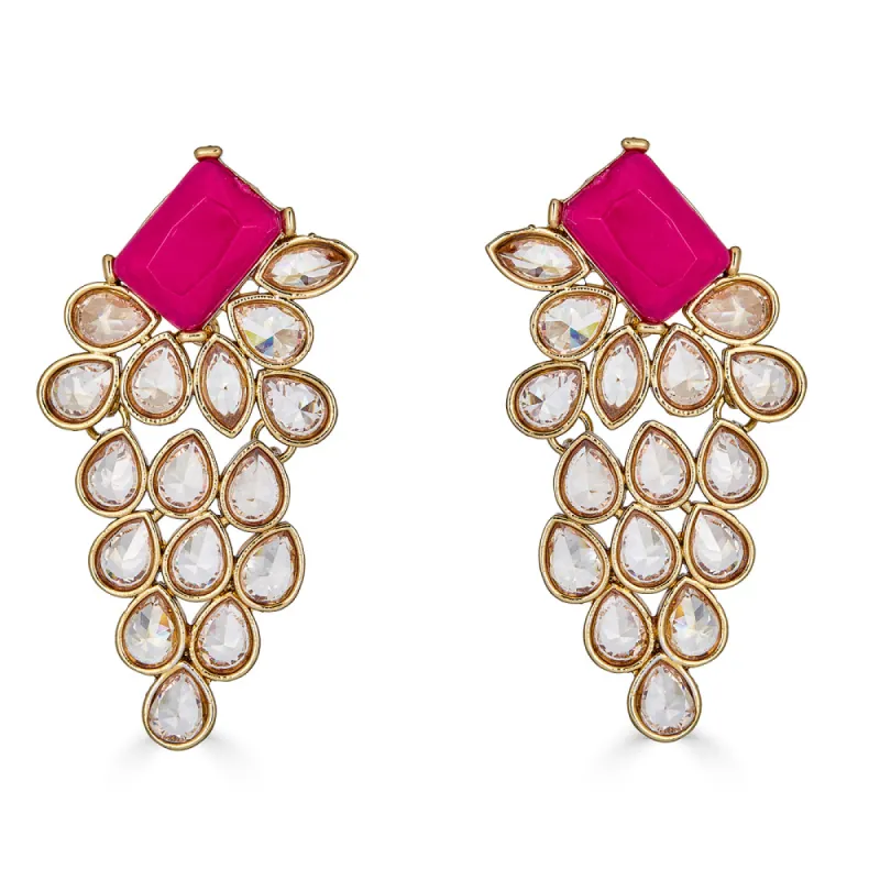 Jaap Floral Earrings in Ruby sold by Blossom Box Jewelry