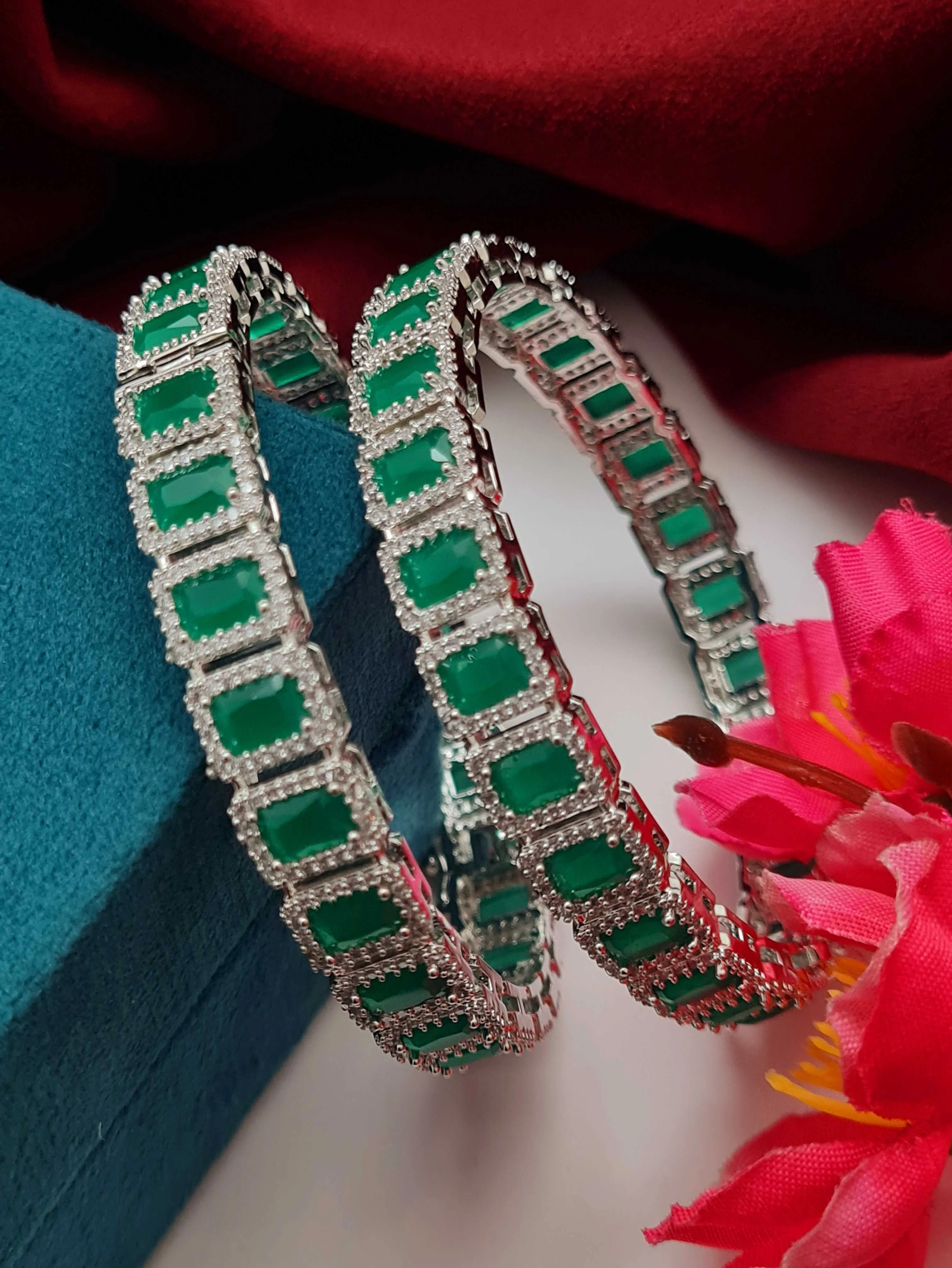 Gul Emerald Bangle Set sold by Blossom Box Jewelry