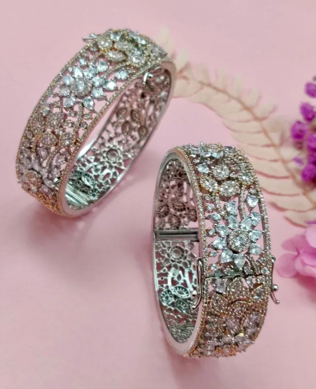 Glamorous 2PC AD Bangle Set made by Blossom Box Jewelry