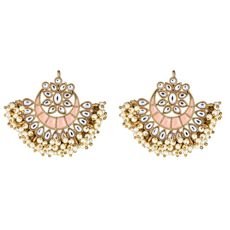 Esma Crescent Earrings in Coral sold by Blossom Box Jewelry