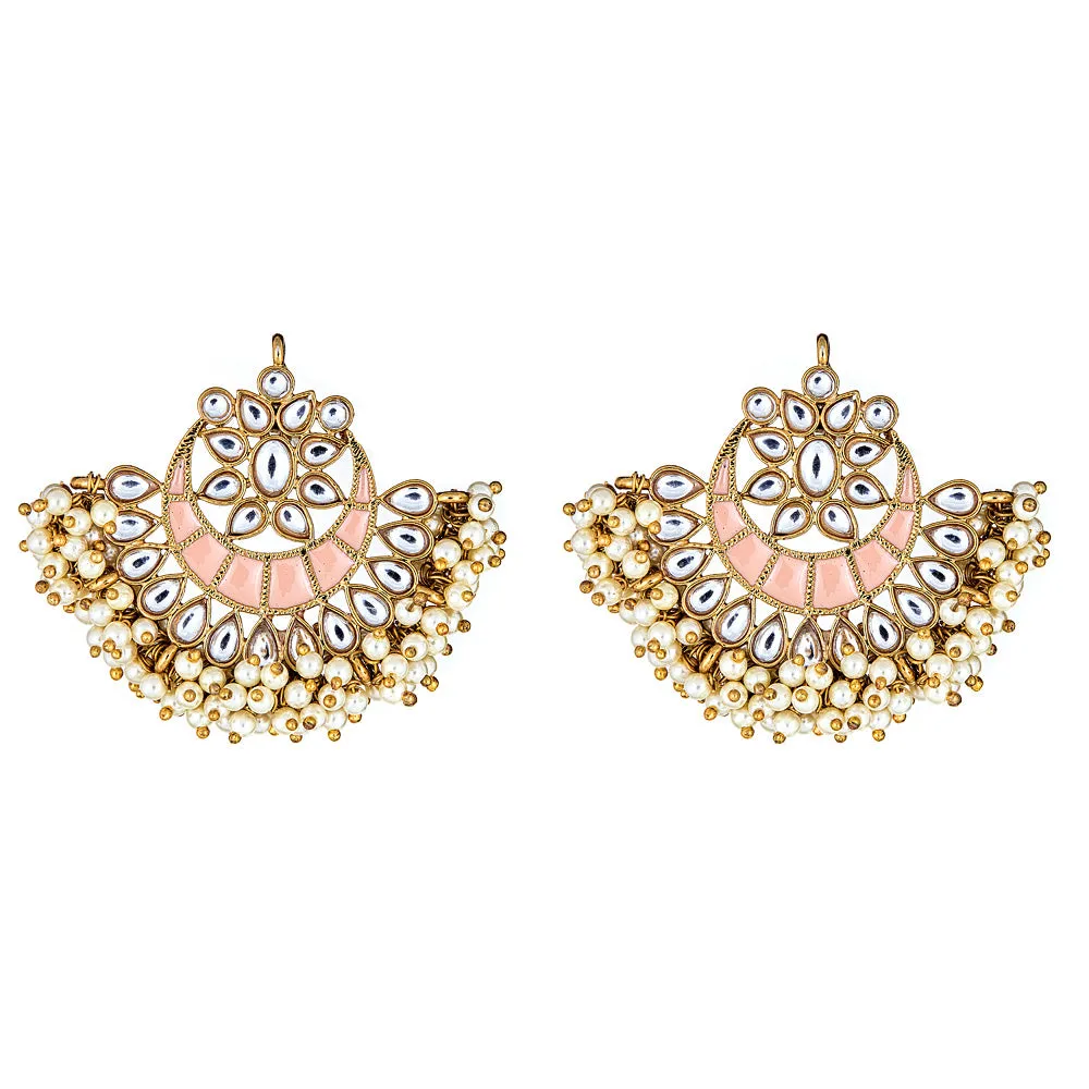 Esma Crescent Earrings in Coral sold by Blossom Box Jewelry