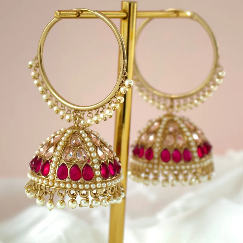 RIHAN DROP EARRINGS IN RED sold by Blossom Box Jewelry
