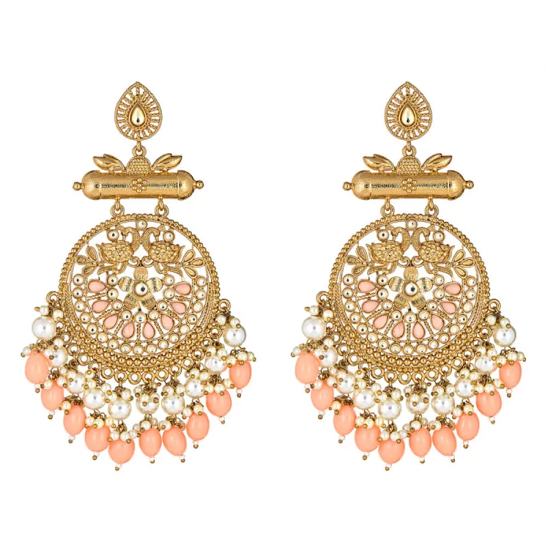 Krishna Earrings in Coral sold by Blossom Box Jewelry