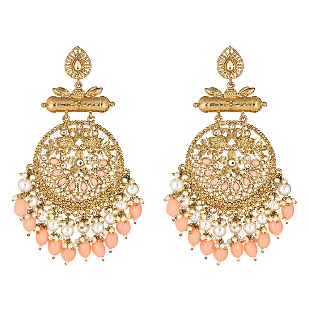 Krishna Earrings in Coral sold by Blossom Box Jewelry