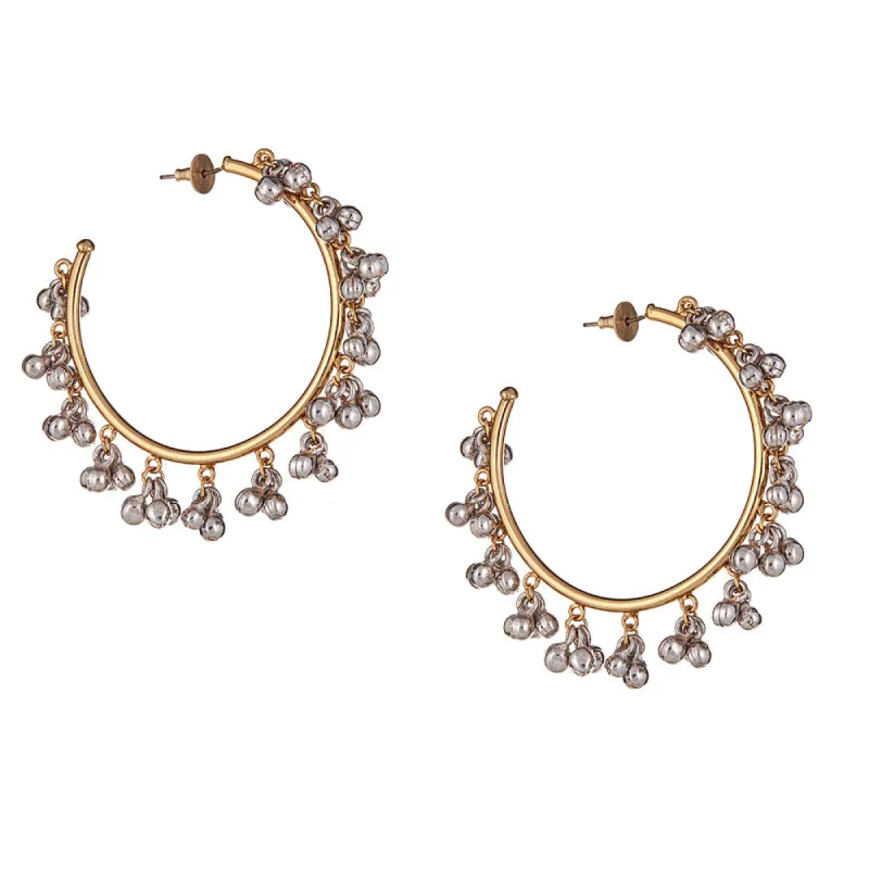 Tribal Hoop Earrings in Silver sold by Blossom Box Jewelry