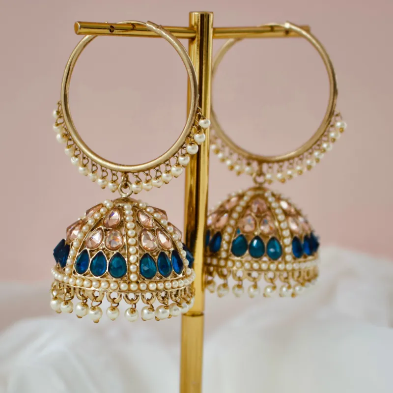 RIHAN DROP EARRINGS IN SAPPHIRE sold by Blossom Box Jewelry