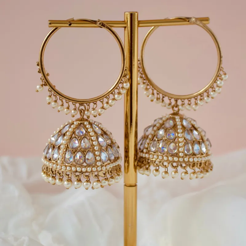 RIHAN DROP EARRINGS IN CLEAR sold by Blossom Box Jewelry