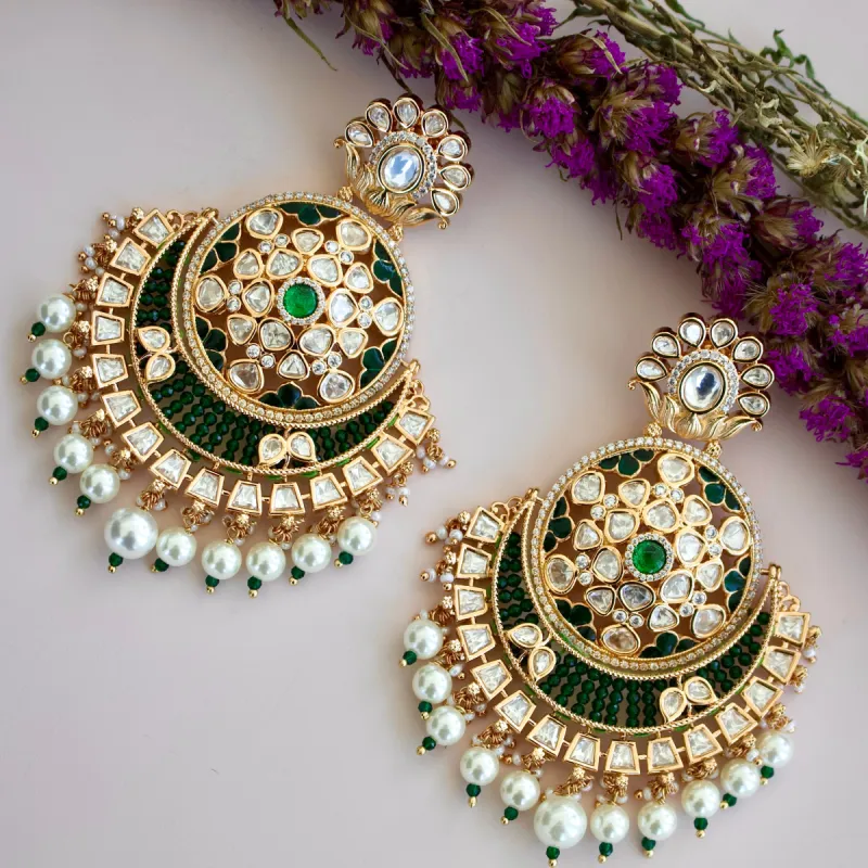 NYRA UNCUT KUNDAN DROP EARRINGS sold by Blossom Box Jewelry