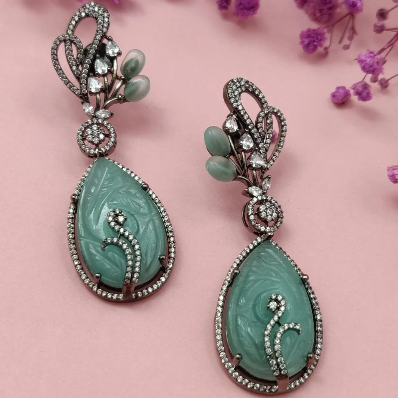 Pear Drop AD Earrings sold by Blossom Box Jewelry