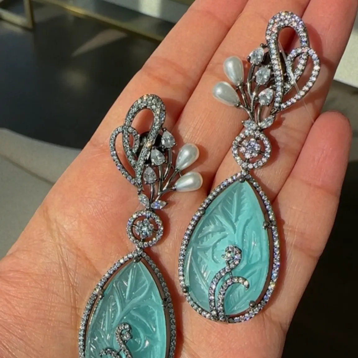 Pear Drop AD Earrings sold by Blossom Box Jewelry product image thumbnail 2