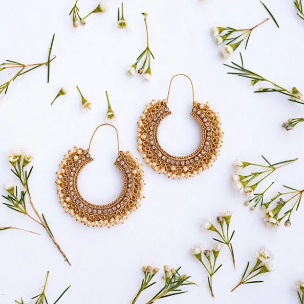 Shaurya Earrings in Pearl sold by Blossom Box Jewelry product image thumbnail 2