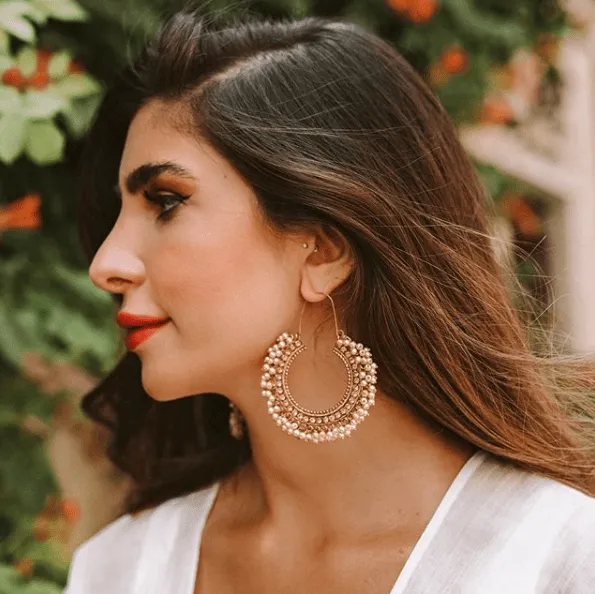 Shaurya Earrings in Pearl sold by Blossom Box Jewelry product image thumbnail 3