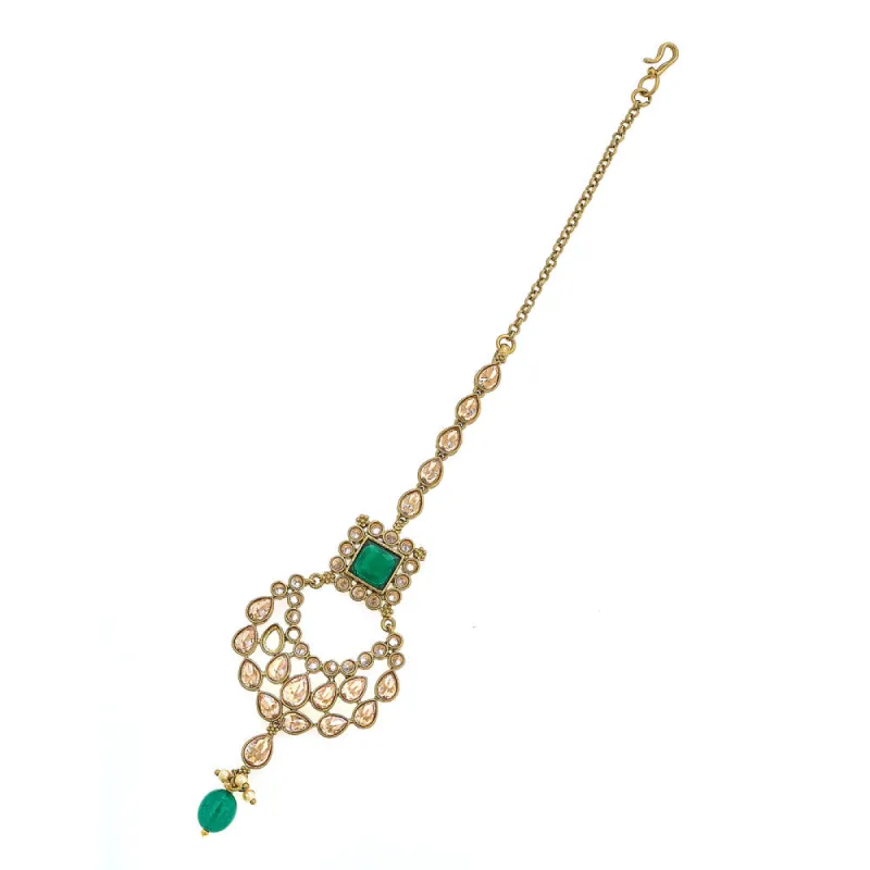 Saira Headpiece in Emerald sold by Blossom Box Jewelry