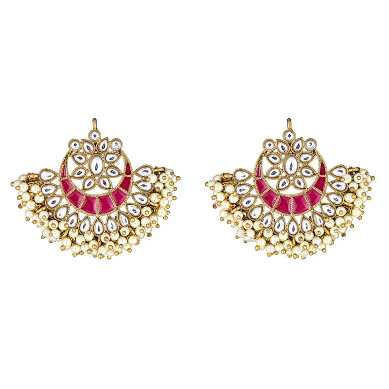 Esma Crescent Earrings in Red sold by Blossom Box Jewelry