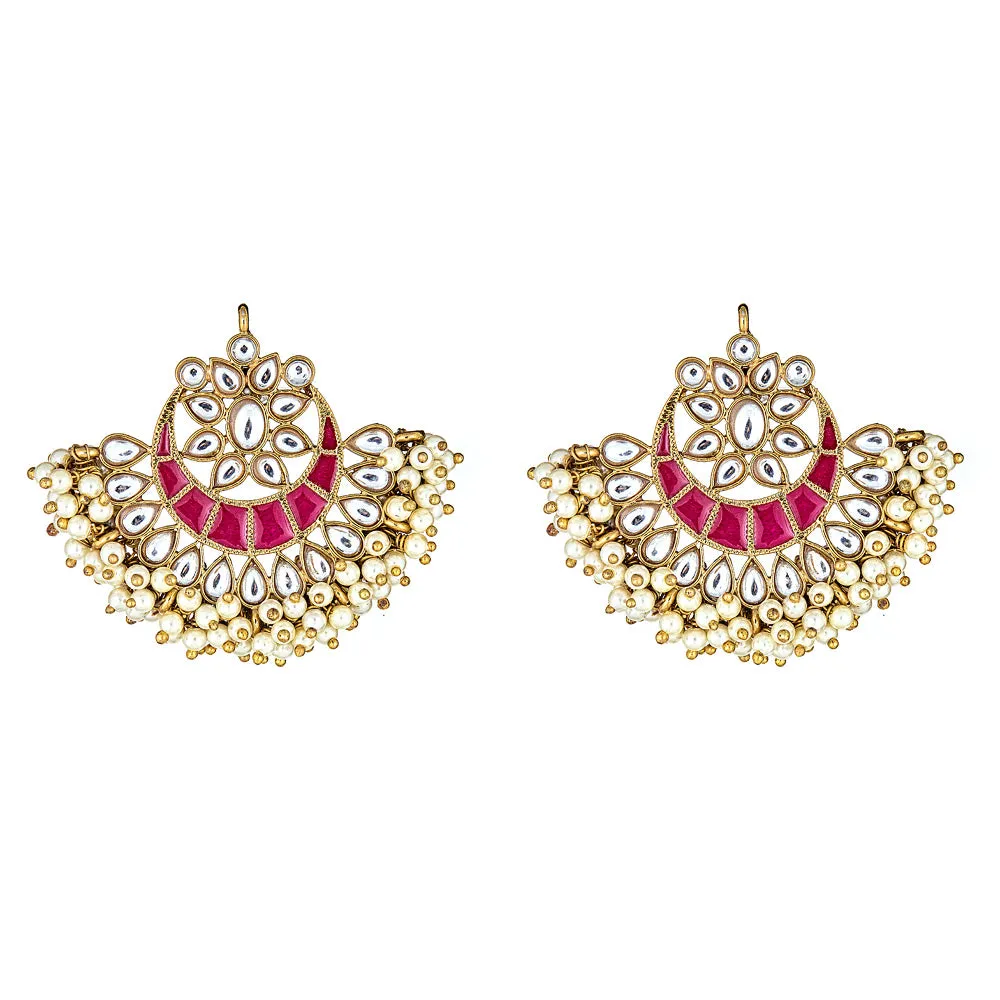 Esma Crescent Earrings in Red sold by Blossom Box Jewelry